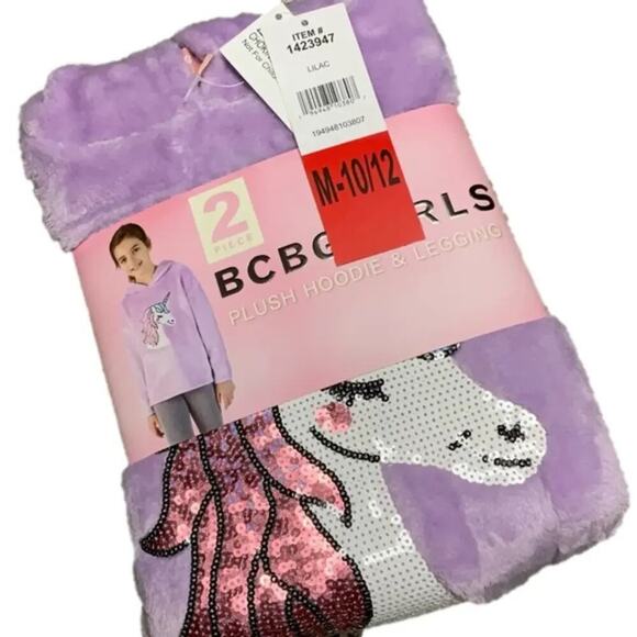 BCBG Girls Hoodie Leggings Set Unicorn Sequin Size Medium NWT - Picture 1 of 7